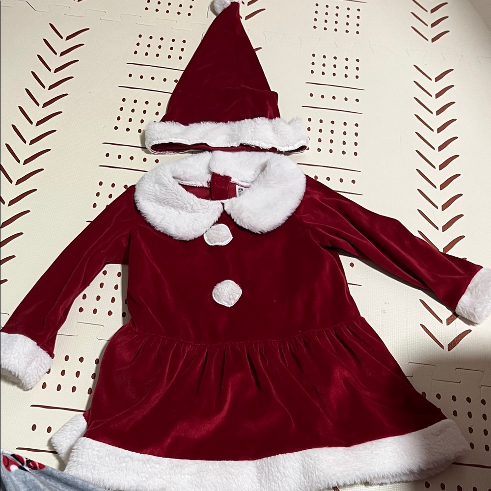 Kids Red and White Santa dress